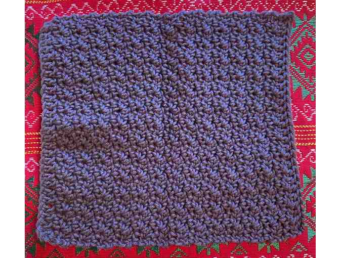 Kitchen set of crocheted items, towel hanger and di shcloth