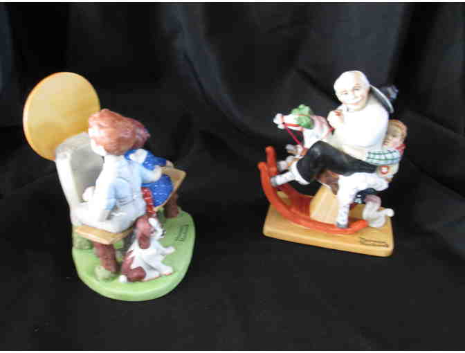 Norman Rockwell 1970 coffee table book and 2 sculptures