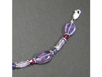 Purple Swarovski Beaded Bracelet
