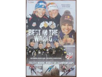 Men's Nordic Combined Team signed bib and poster from the word championship.