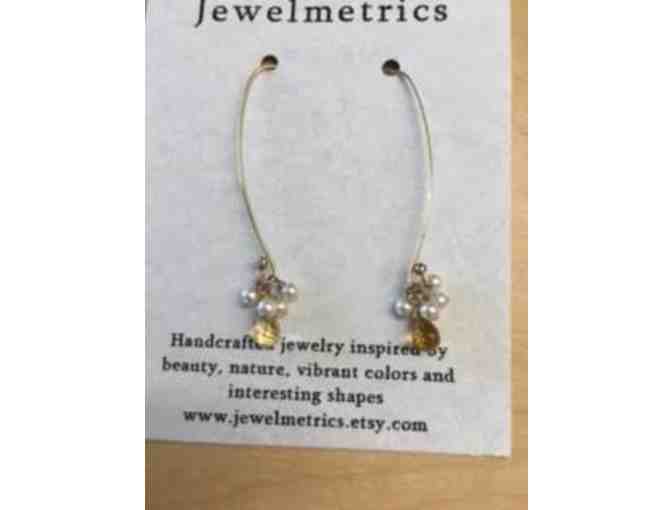 Citrine with Swarovski pearl earrings