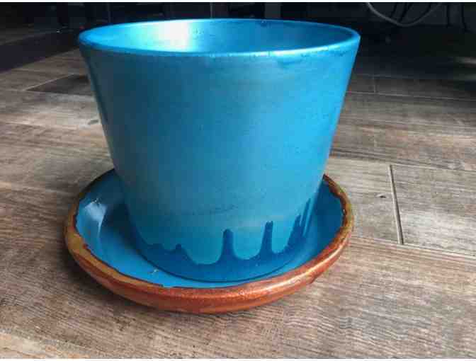 Beautiful hand-painted Terra Cotta pot set - $50 Value