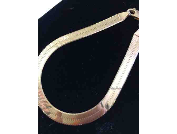 1 14k Gold Herringbone Necklace and Bracelet Set
