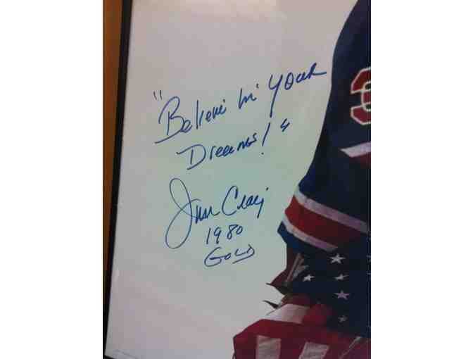 1 Autographed Jim Craig Poster - 1980 USA Hockey Goalie