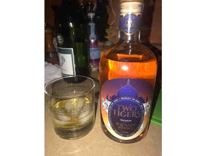 Two Bottles of Royal Tiger Whiskey and Bottle of Malabar