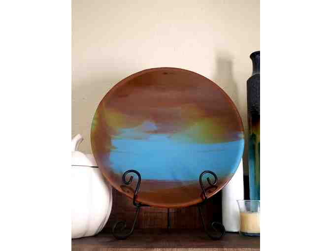 Handmade, Fused-glass Platter with Stand