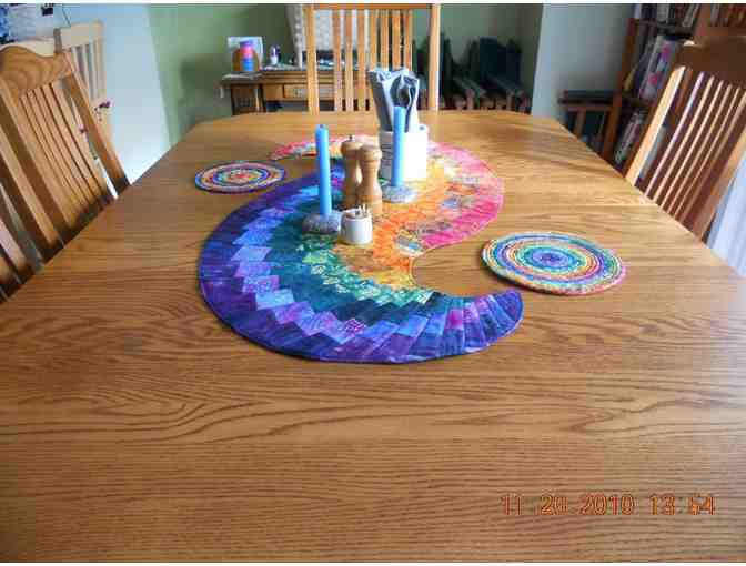 Spiral table runner -- hand crafted in your choice of colors