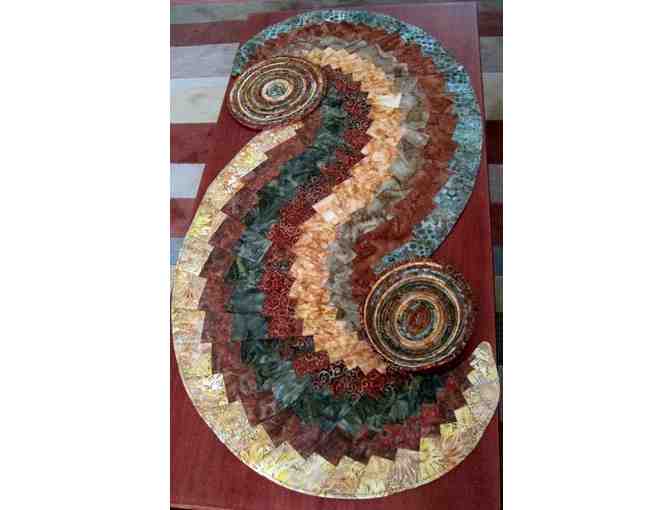 Spiral table runner -- hand crafted in your choice of colors