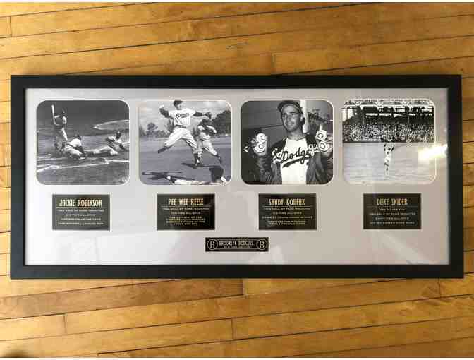 Framed Brooklyn Dodgers Memorabilia