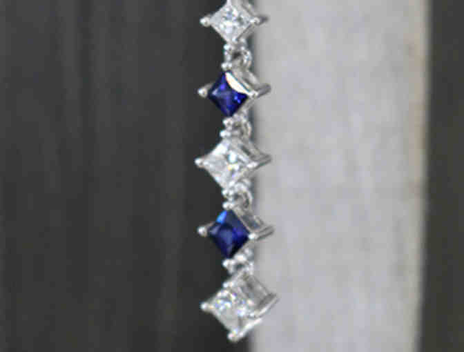Sapphire & Diamond White Gold Earrings