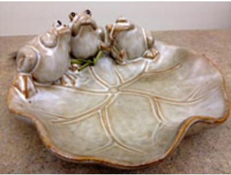 Three Frogs and Lily Pad Home Accessory