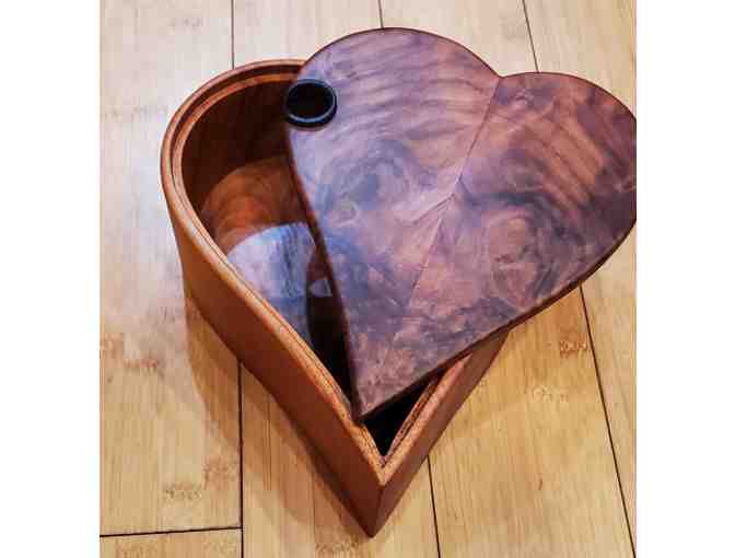 SILENT AUCTION: 'Shot through the Heart' Handcrafted Redwood + Mahogany Jewlery Box