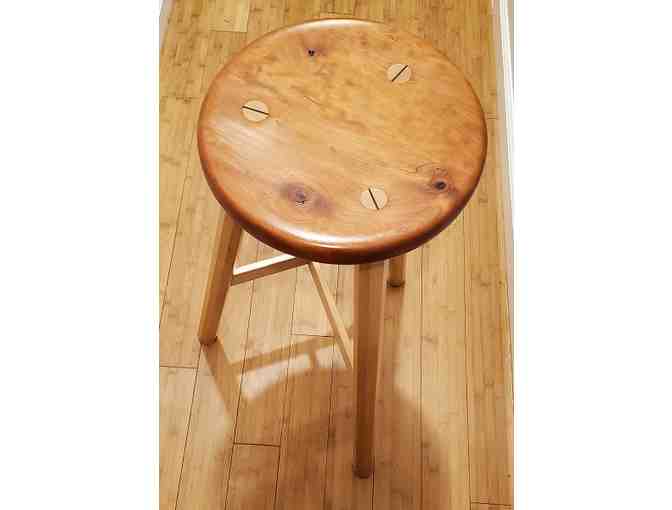 SILENT AUCTION: Handcrafted Cherry and Mapel Wood Stool