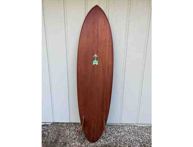 SILENT AUCTION: Hess Surfboard - salvaged, all wood, Bella Twin surfboard