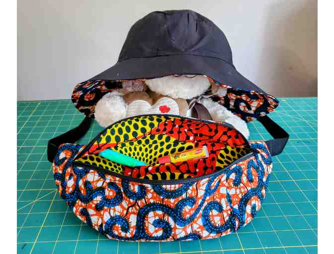 African Print Bucket Hat and Matching Belly Bag