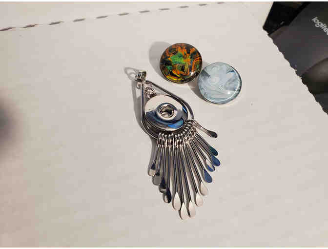 Dangle Drop Snap Jewelry Pendant + 2 Snaps