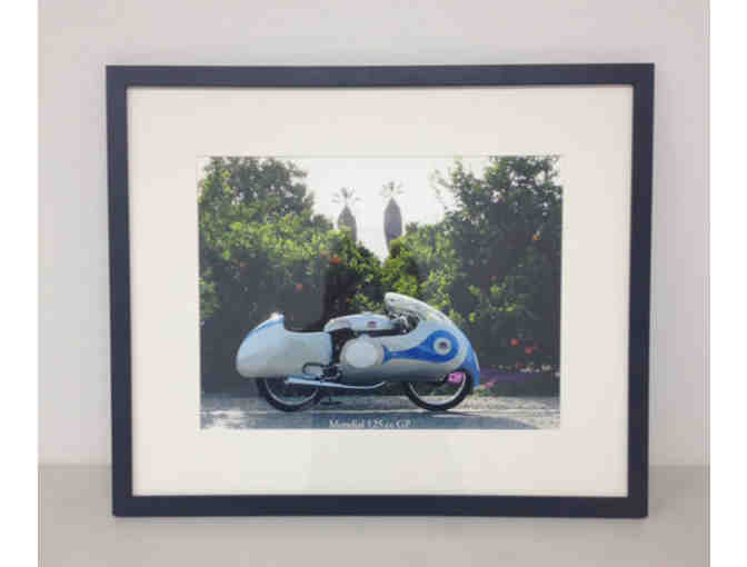 ITALIAN RACE BIKES OF THE 50'S - 2 FRAMED PICTURES + BOOK