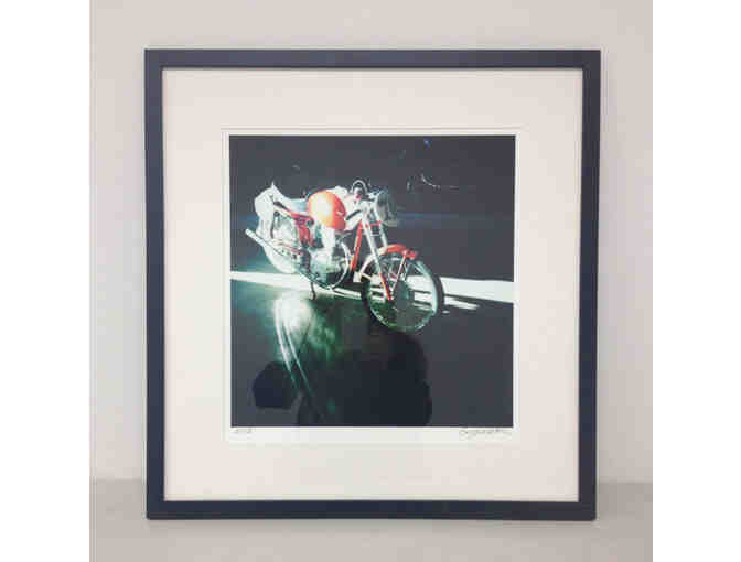 ITALIAN RACE BIKES OF THE 50'S - 2 FRAMED PICTURES + BOOK