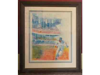 America's Favorite Past-time: Baseball Monoprint by Robert Hattan