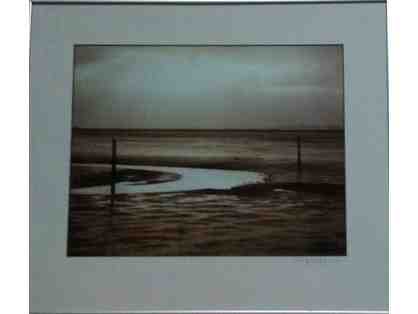 "Arcata Marsh, Humboldt Bay-Sunset & Shorebirds" Framed Photograph by Philip Wright