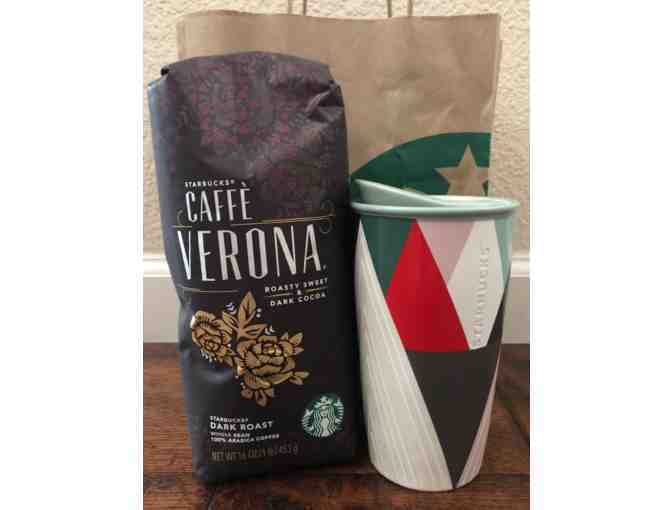 Starbucks - Two (2) Bags of Coffee with Starbuck's Ceramic Travel Mug