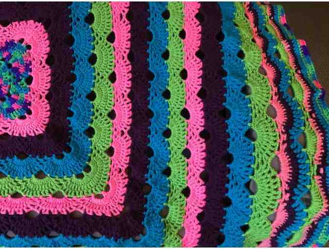 Colorful Handmade Virus Pattern Afghan