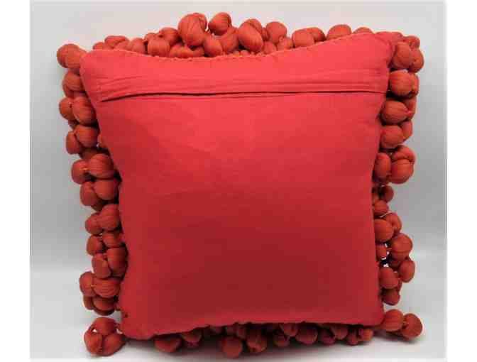 Throw Pillow with Pom Pom Fringe