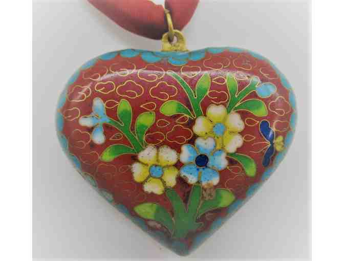 Cloisonne Heart Necklace