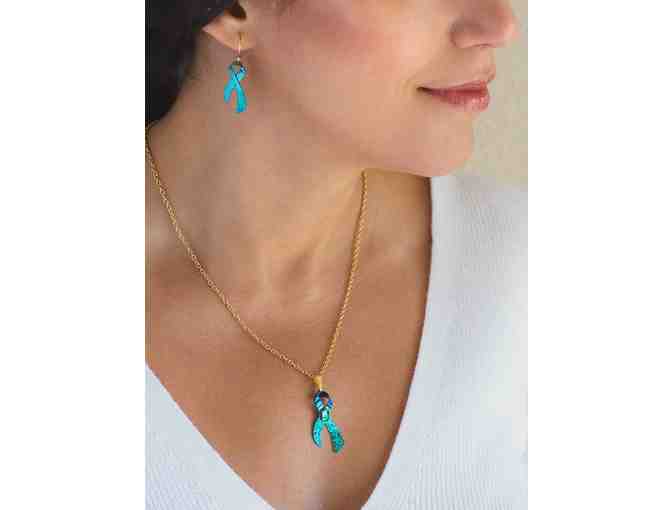 Holly Yashi Teal Cervical or Ovarian Cancer Awareness Special Edition Necklace