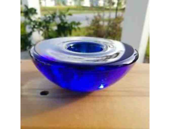 Fire & Light Cobalt Round Candle Holder