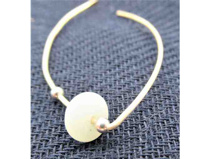 Amazonite Power Earrings with Single Silver Bead #1