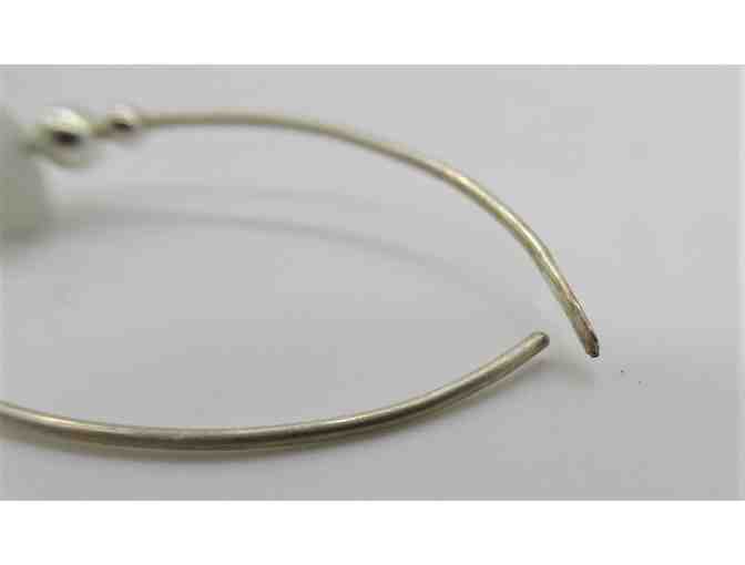 Amazonite Power Earrings with Single Silver Bead #2