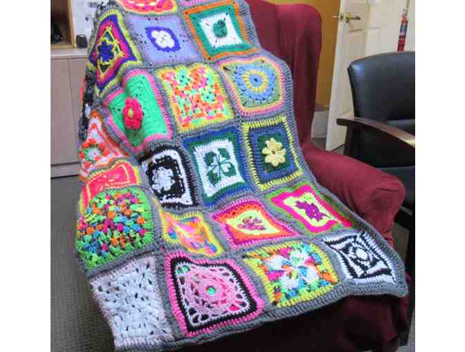 Crocheted Granny Square Afghan