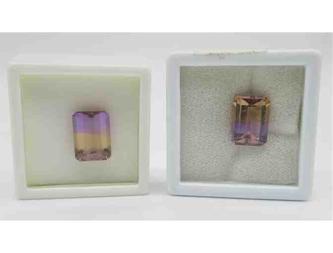 Two Ametrine Crystals