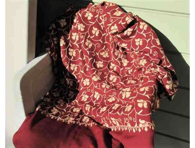 Embroidered Cashmere Shawl from Italy
