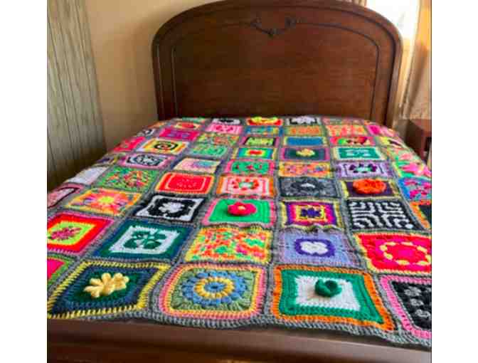 Crocheted Granny Square Afghan