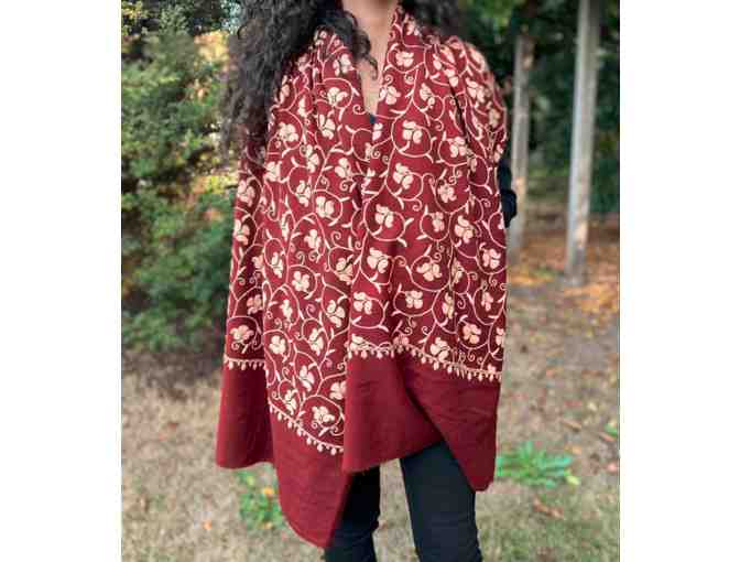 Embroidered Cashmere Shawl from Italy