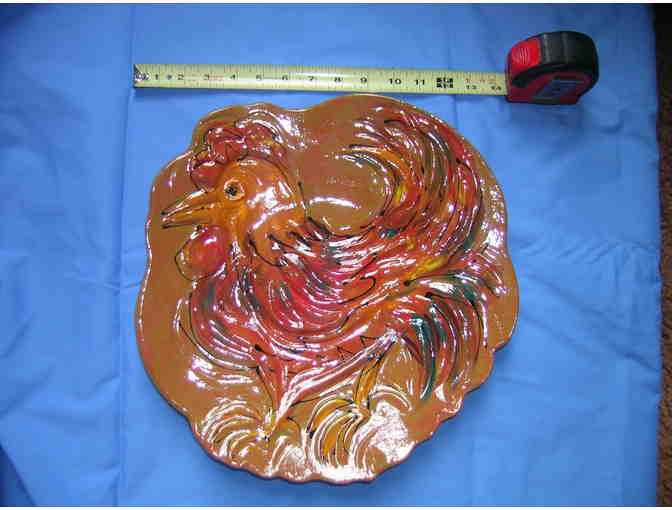 Fun Chicken Platter by Artist Frances Boettcher