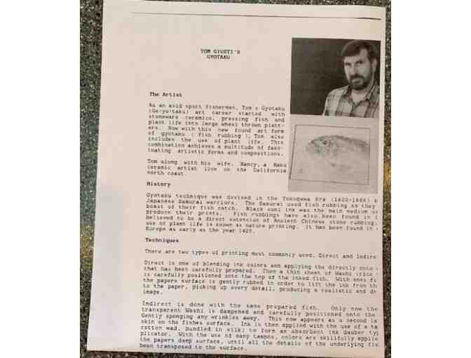 Salmon Swims Upstream - Gyotaku Fish Print