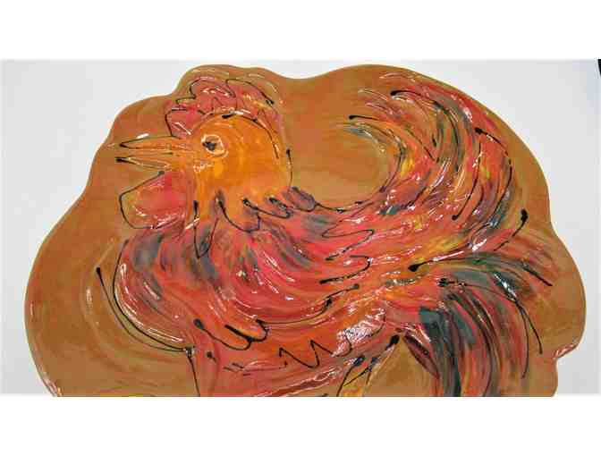 Fun Chicken Platter by Artist Frances Boettcher