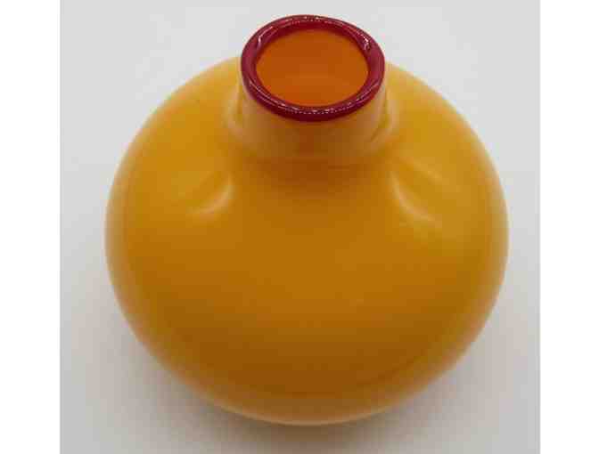 Orange Hand Blown Art Glass Vase