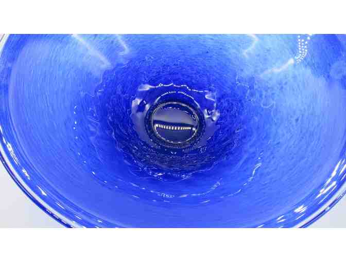 Gorgeous Large Blue Art Glass Bowl