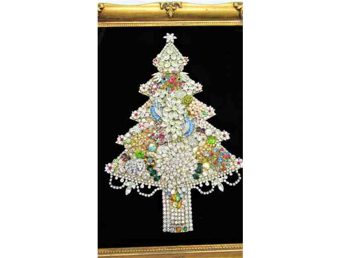 Costume Jewelry Collage Christmas Tree Vintage 1950's