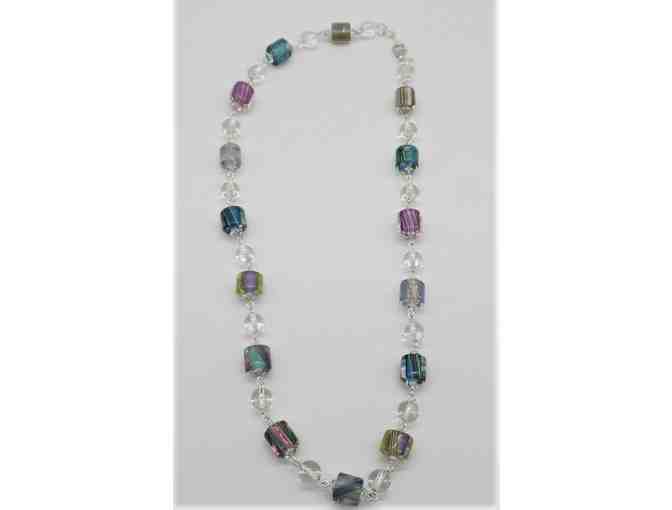 Art Glass Beaded Necklace 19 Inch David Christensen Furnace Glass Beads