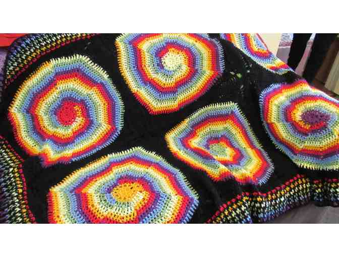Bright and Cheerful Hand Crocheted Blanket