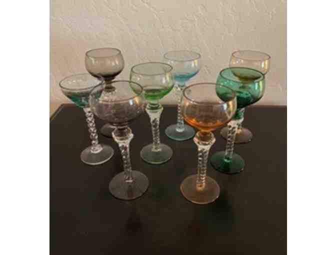 Colorful Glass Cordial Glasses