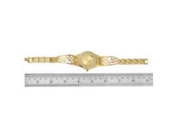Austrian Crystal Openwork Japanese Movement Watch in Gold tone with Stainless Steel