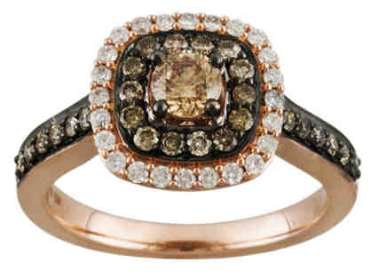 .90 ctw White Diamond, 14k Rose Gold Ring