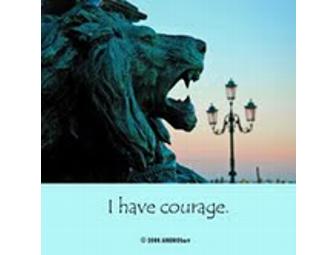 'I HAVE COURAGE' tile and easel