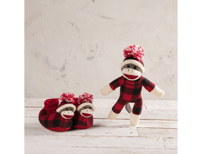 Sock Monkey with matching slippers for your little one.